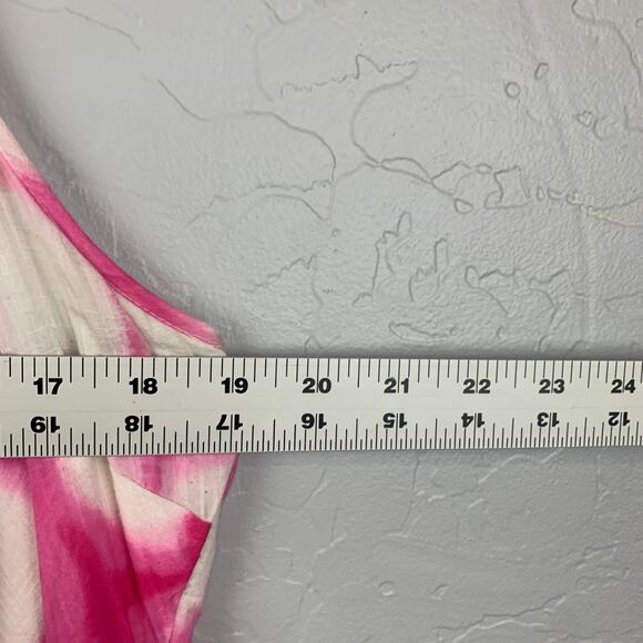 Anthro Plus Maeve Dress Womens Size 1X Pink Maxi Geneva Polka dot Beachy Flowy - Picture 5 of 8